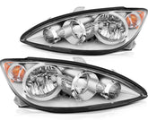 ECCPP Headlights Assembly For Toyota Camry 2.4L 3.0L 2005-2006 Pair Chrome Amber 6B93BC-57