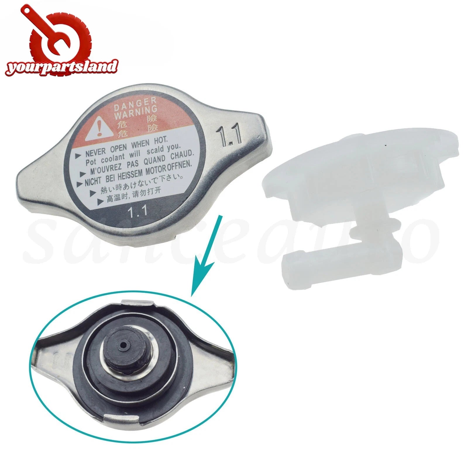 Radiator Cap & Coolant Reservoir Tank Cap for Honda Accord Civic CRV 19045RAA003 6B93BC-57