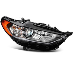 Right Side Headlight Assembly For 2017-2020 Ford Fusion Black w/Projector 6B93BC-57