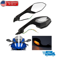 For Yamaha YZF R1M 2016-2024 YZF R1S 2016-2018 Rear View Mirrors LED Turn Signal