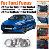 Door Rubber Seal Strips Weather Draft Wind Noise Reduction Kit For Ford Focus