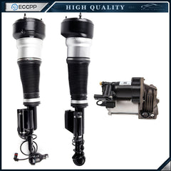 3PCS Front Air Suspension Struts & Compressor For 4Matic Mercedes W221 S500 S550 6B93BC-57