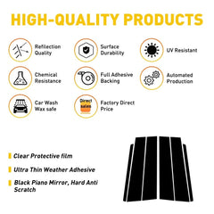 Fit For FORD Explorer 2011-2019 6Pcs Car Pillar Post Cover Door Trim PC Plastic 6B93BC-57