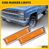 For 1981-91 Chevy GMC Amber C/K Front Bumper Side Light Marker Fender Lamp Shell 6B93BC-57