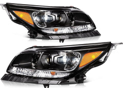 ECCPP Headlights Assembly For Chevrolet Malibu 2013-2015 Pair Kit Black Amber 6B93BC-57