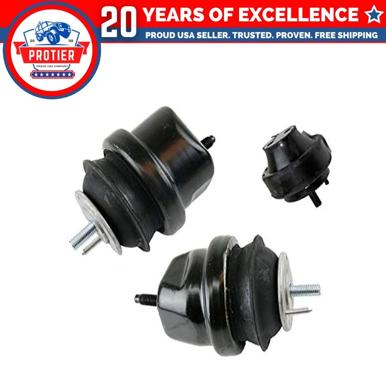Fits 1988 Ford Taurus 3.8L Motor&Trans Mount 3pcs w/o Police Pkg 6B93BC-57