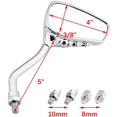 Chrome Skull Rear View Mirrors for Honda Shadow VT 600 700 750 1100 VT1300 Fury