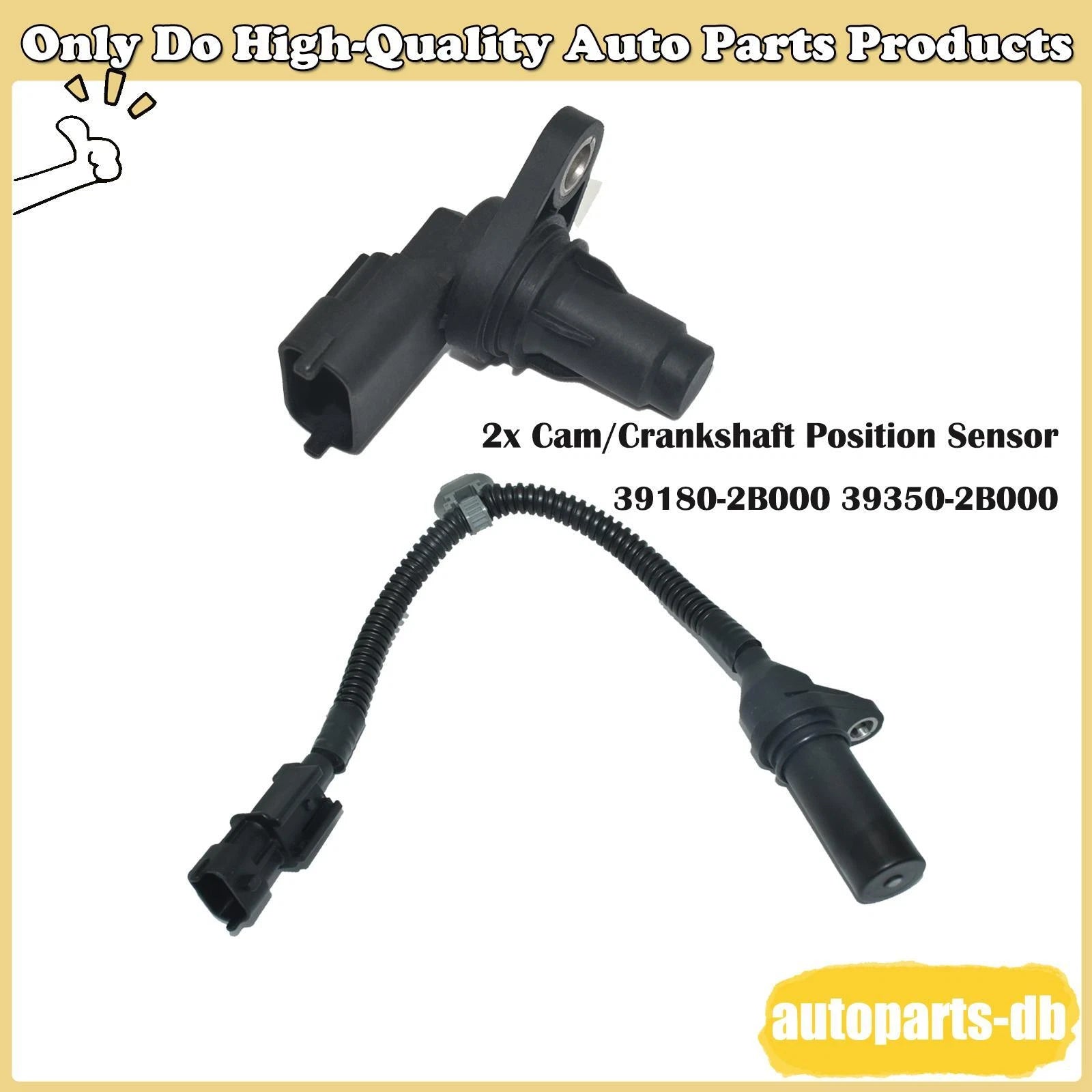 2x Cam/Crankshaft Position Sensor for Hyundai Accent Kia 39180-2B000 39350-2B000 6B93BC-57