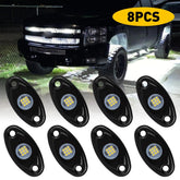 8X Rock LED Lights White Underbody Trail Glow Rig Lamp Offroad SUV Pickup Truck 6B93BC-57