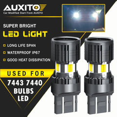 AUXITO 7443 7440 LED TURN SIGNAL Reverse LIGHT BULBS SUPER BRIGHT WHITE 4KP8 EOA AUXITO