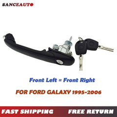 For FORD GALAXY 96-05 Outside Door Handle W/ 2PC Lock Barrel Front L/R 6K0837205 6B93BC-57