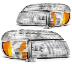ECCPP Headlights Assembly For Ford Explorer 4.0L 5.0L 1995-2001 Pair Chrome 6B93BC-57