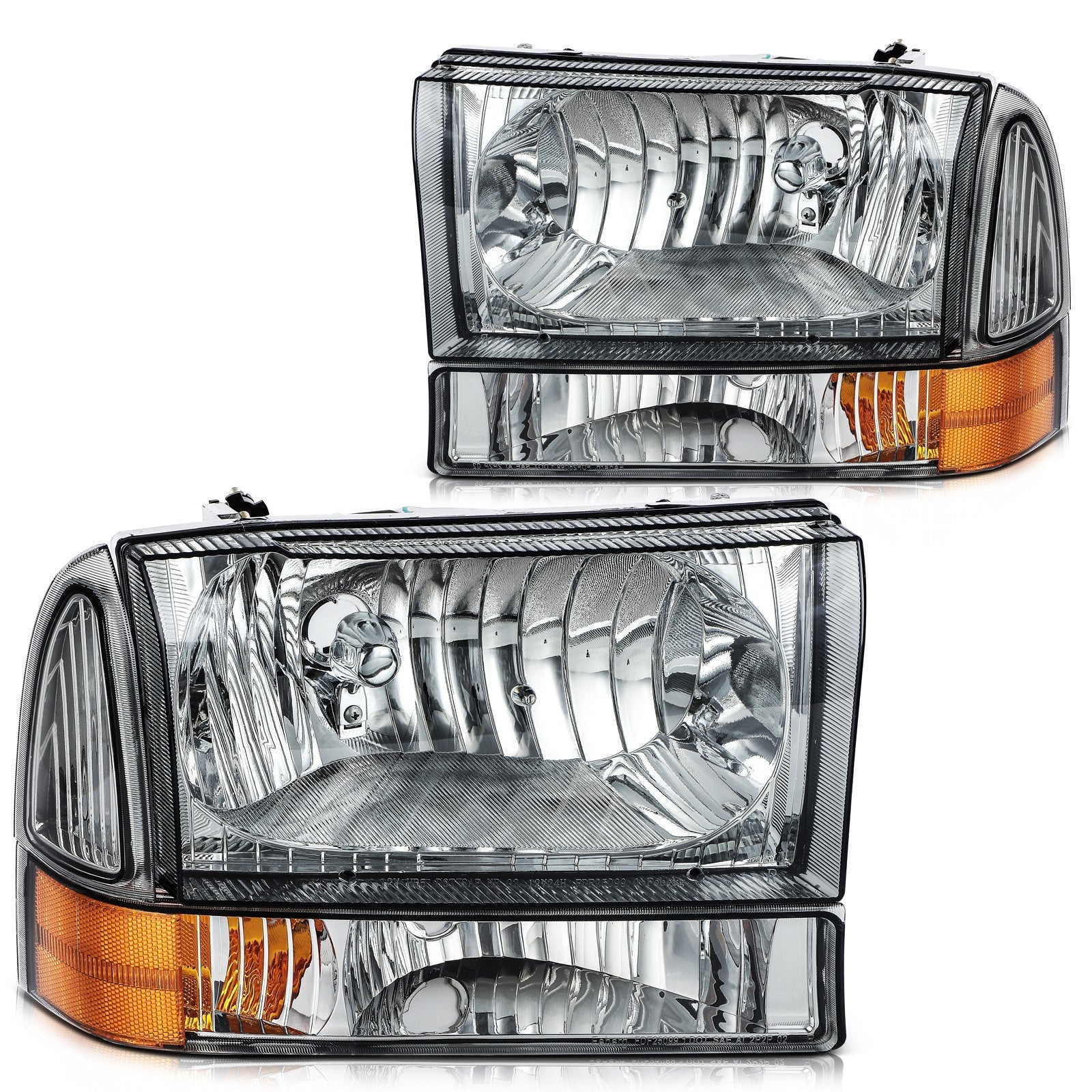 ECCPP Headlights For 2003-04 Ford Excursio 1999-05 Ford F-250/F-350/F-450 Pair KOEEP
