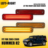 For 2003-2009 Hummer H2 Amber Red Front Rear LED Side Marker Light Sealed 4PCS A 6B93BC-57