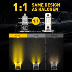 AUXITO H3 LED Fog Light Bulb Conversion Super Bright White/ Yellow Ultra Bright AUXITO