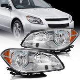 ECCPP Headlights Assembly For Chevrolet Malibu 2008-2012 Pair Kit Chrome Amber 6B93BC-57