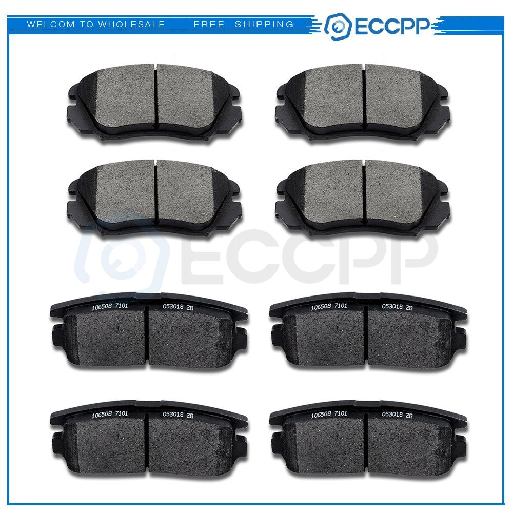 Front Rear Ceramic Brake Pads For 2010 2011-2017 Chevrolet Equinox GMC Terrain 6B93BC-57