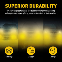 2X AUXITO H8 H11 Golden Yellow amber LED Driving Fog Light Bulbs Super Bright M4 6B93BC-57