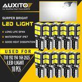 AUXITO 10X T10 168 2825 194 LED License Plate Light Bulbs 6500K HID White 14H EA AUXITO