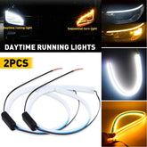 2X 60cm LED DRL Light Daytime Running Car Turn Signal Sequential Strip Headlight 6B93BC-57