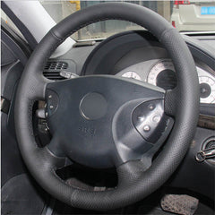 Top Leather Steering Wheel Hand-stitch on Wrap Cover For Benz W210 E63 E320 E280 6B93BC-57