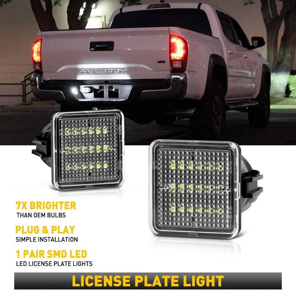 For 2016-22 Toyota Tacoma/14-22 Tundra Full LED Black License Plate Lights Lamps 6B93BC-57