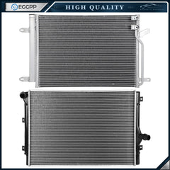 Aluminum Radiator & AC Condenser Cooling Kit For 2011-2012 Volkswagen Jetta 6B93BC-57