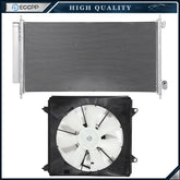 Electric AC Condenser Cooling Fan Kit For 2008 2009 2010 2011 2012 Honda Accord 6B93BC-57