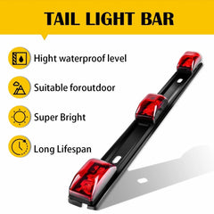 15 inch Sealed Truck& RV Trailer Light Bar 3 LED Third Brake Lights Strip Red 6B93BC-57