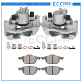 Front Left Right Brake Calipers Brake Pads Set 6Pcs For 2004-2007 Ford Focus 6B93BC-57