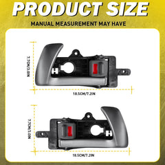 4pcs Interior Door Handle For 2007 Hyundai 2008-2012 Santa Fe Silver Plastic EOA 6B93BC-57