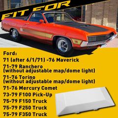 For 1975-1979 Ford F150 F250 Truck Dome Light Plastic Replacement Len Cover EOA 6B93BC-57