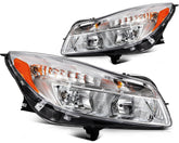 ECCPP Headlights Assembly For Buick Regal 2.0L 2.4L 2011-2013 Pair Chrome Amber 6B93BC-57