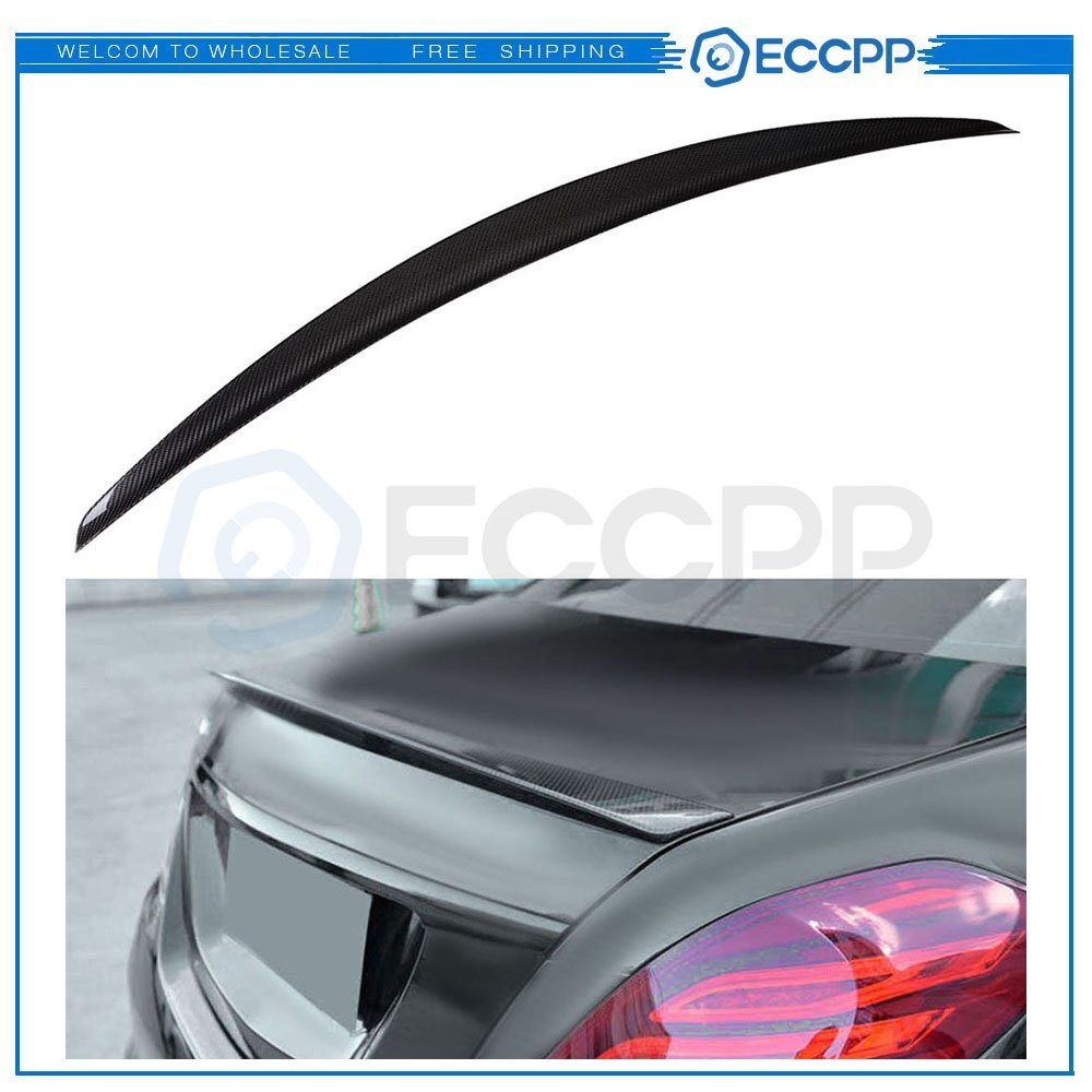 Fits 13-20 Mercedes Benz W222 S-Class 4Dr Carbon Fiber Rear Trunk Spoiler 6B93BC-57