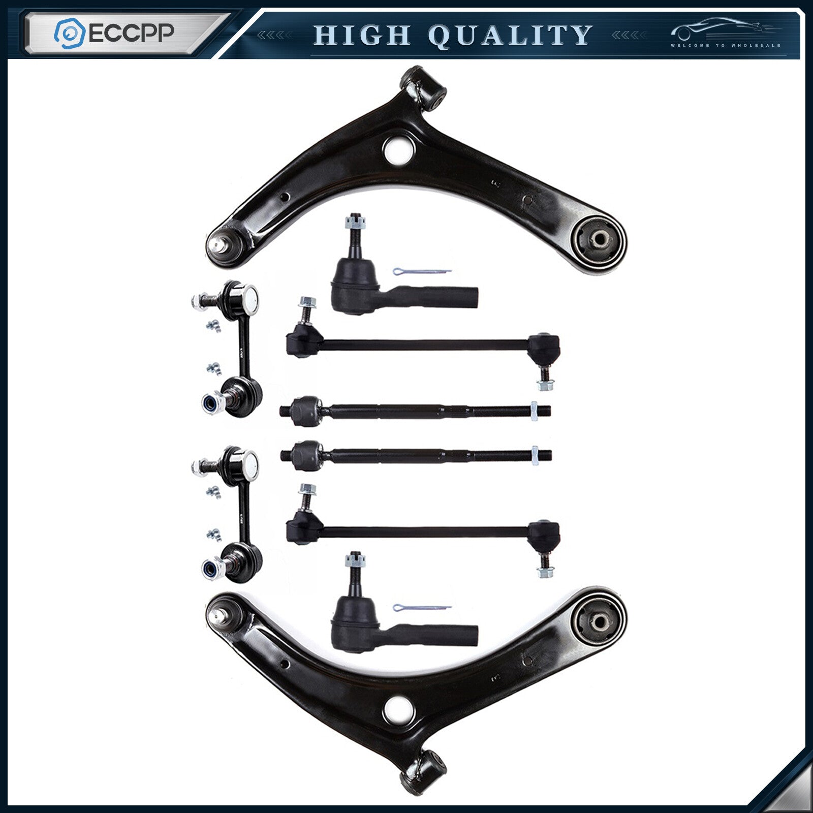 Front Tie Rods Control Arm And Ball Joint Sway Bar For 2009-2012 Dodge Caliber 6B93BC-57
