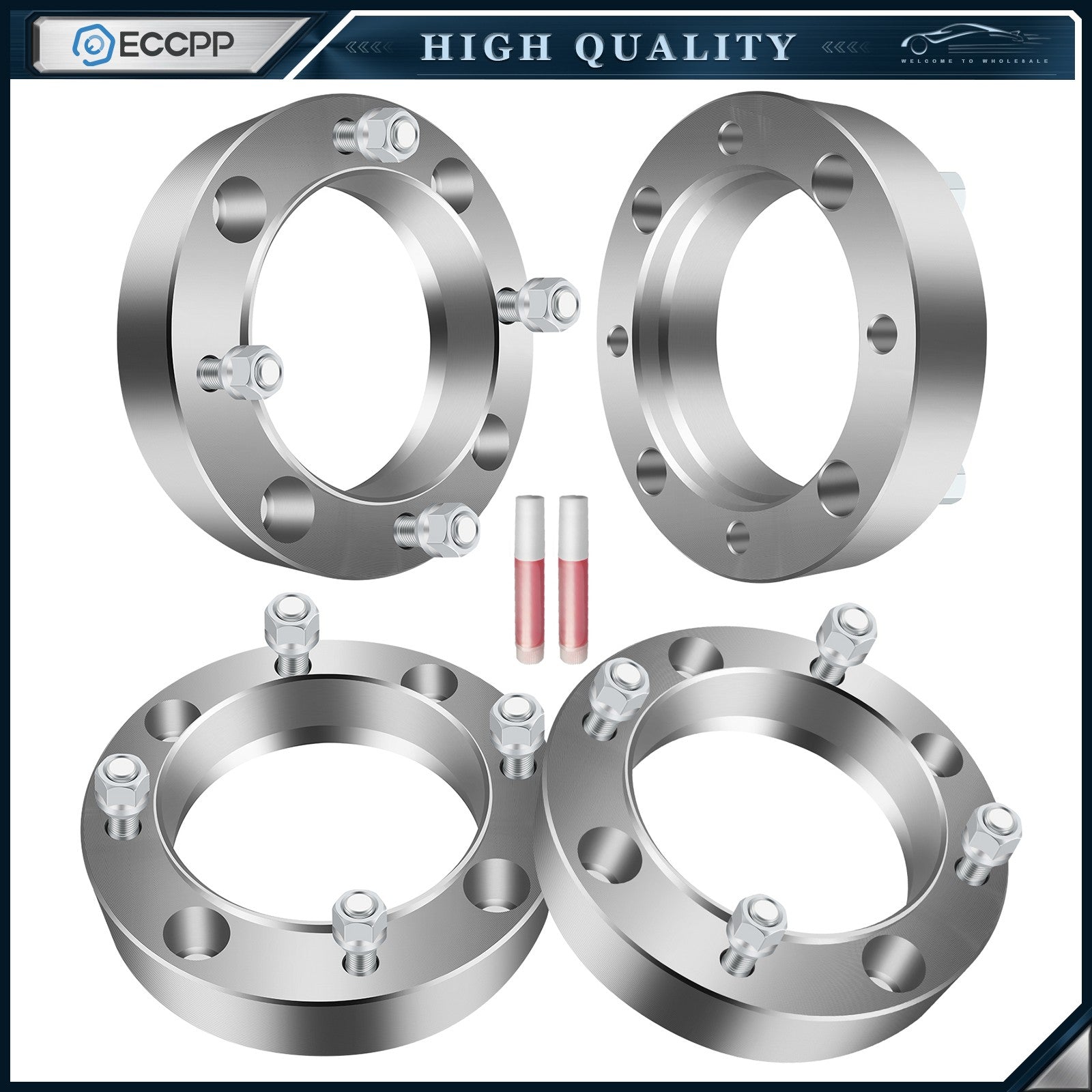 ECCPP 4Pcs 1.5" 4x156 ATV Wheel Spacers 3/8"x24 For Polaris Ranger RZR 800 4/156 ECCPP