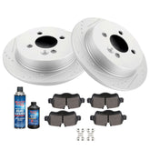 Rear Discs Brake Rotors and Ceramic Pads For MINI Cooper 2007 - 2008 Slotted