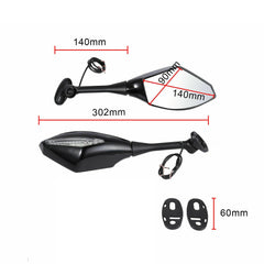 Black LED turn signal mirrors For Honda CBR600RR CBR1000RR CBR500R CBR300R