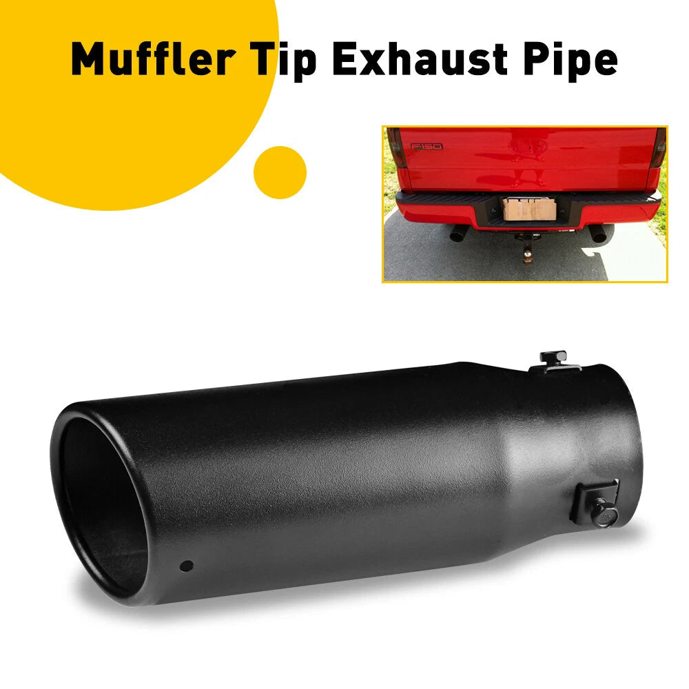 Car Exhaust Tip Muffler Pipe Tail Coating Stainless Steel Fit Black 1.4"-2.5" 6B93BC-57