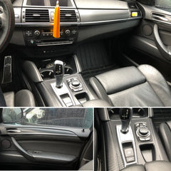 Interior Center Console Carbon Fiber Molding Sticker Decals For BMW X5 X6