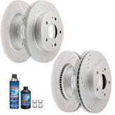 Front Rear Brake And Rotors For 2012 Honda Civic 2013 - 2015 Acura ILX Slotted 6B93BC-57