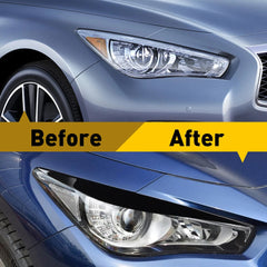 Headlight Eyelid Eyebrows Eye Lid Brow Gloss Black For Infiniti Q50 2014-2021 EA 6B93BC-57