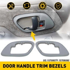 Set 2 Inside Interior Door Handle Bezels Trim Gray for 95-99 Chevy GMC Truck 6B93BC-57