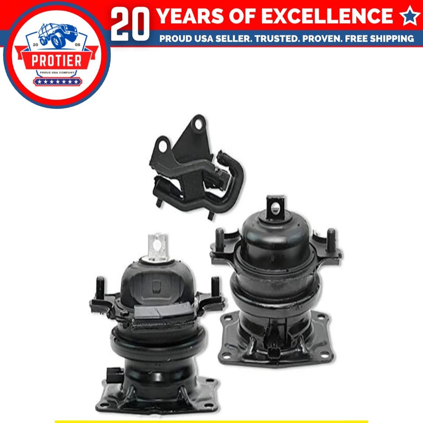 Fits 2007 Honda Odyssey 3.5L i-VTEC AUTO FRT Rear Motor & FRT Trans Mount : 6B93BC-57