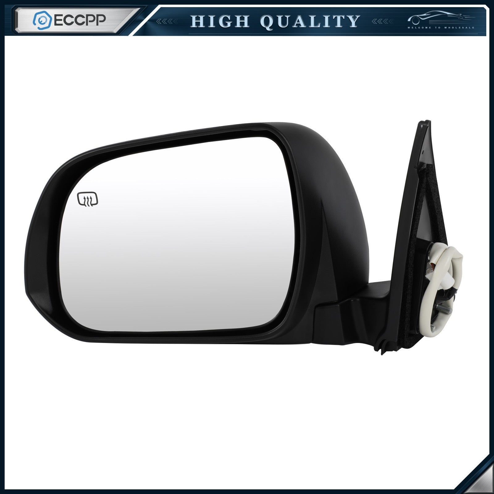 Power Heated Mirror Left Driver Side Fits 2008-2014 Toyota Highlander Black 6B93BC-57