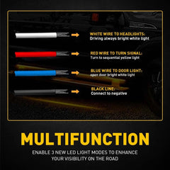 2X 60" Running Board Light LED Side Step Strip Bar White Amber Turn Signal Truck 6B93BC-57