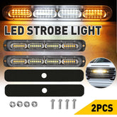 2x 18 Flashing LED Amber/White Strobe Marker Light Flashing Light Bar Car 12V EA 6B93BC-57