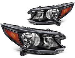 Pair Halogon Headlights Assembly For 2012-2014 Honda CR-V CRV 2.4L Black Amber 6B93BC-57