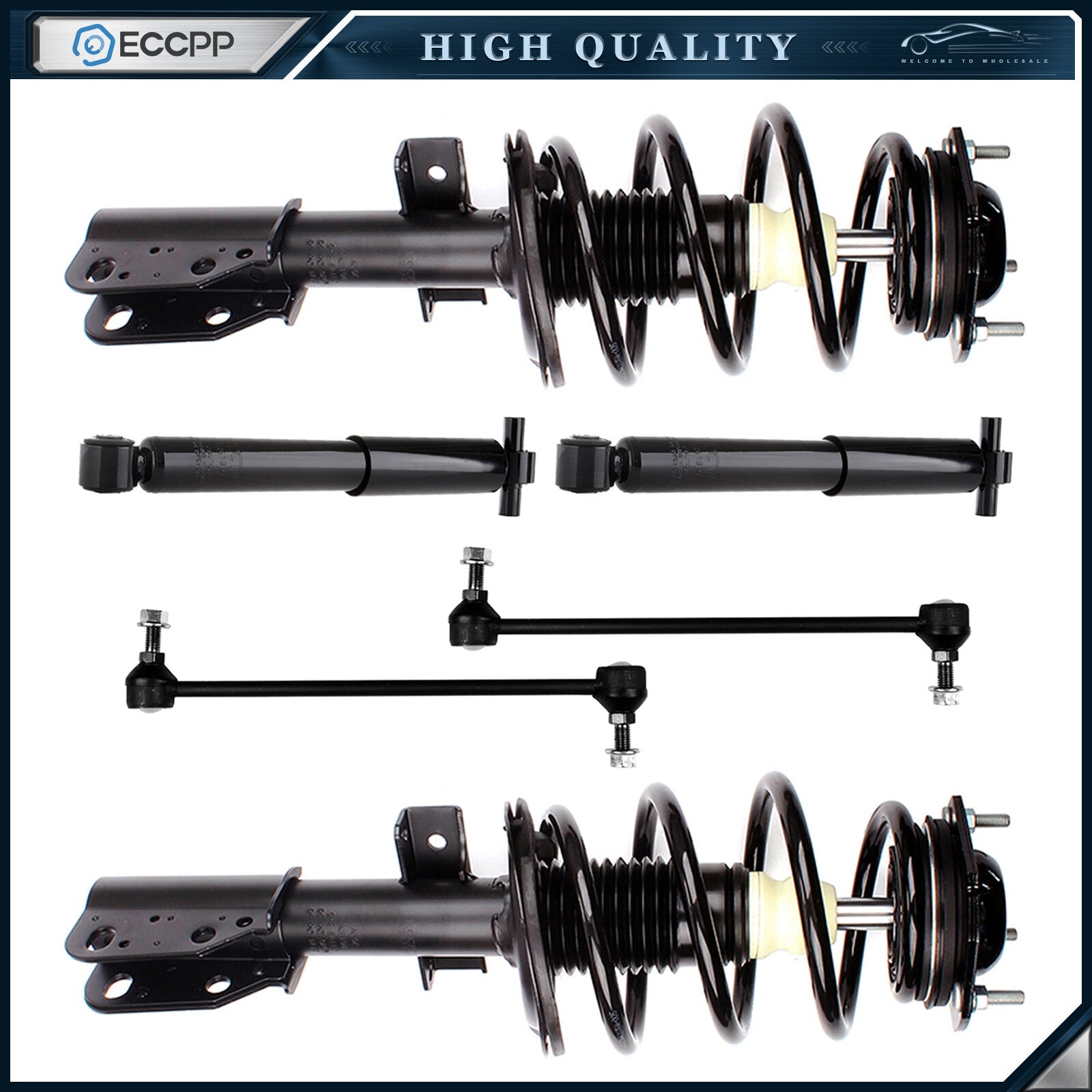 For GMC Acadia Buick Enclave 2008-2016 Front Struts Rear Shock Sway Bar Link 6B93BC-57
