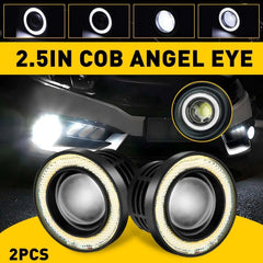 2.5" Inch COB LED Fog Light Projector Car Angel Eyes Halo Ring DRL Lamp EOA 6B93BC-57